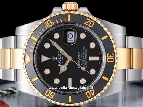 rolex submariner nero e oro prezzo|rolex subacqueo lunetta.